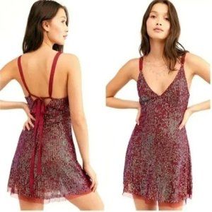 Free People Rush Sequin Wine Dress.  XS,S,M,L